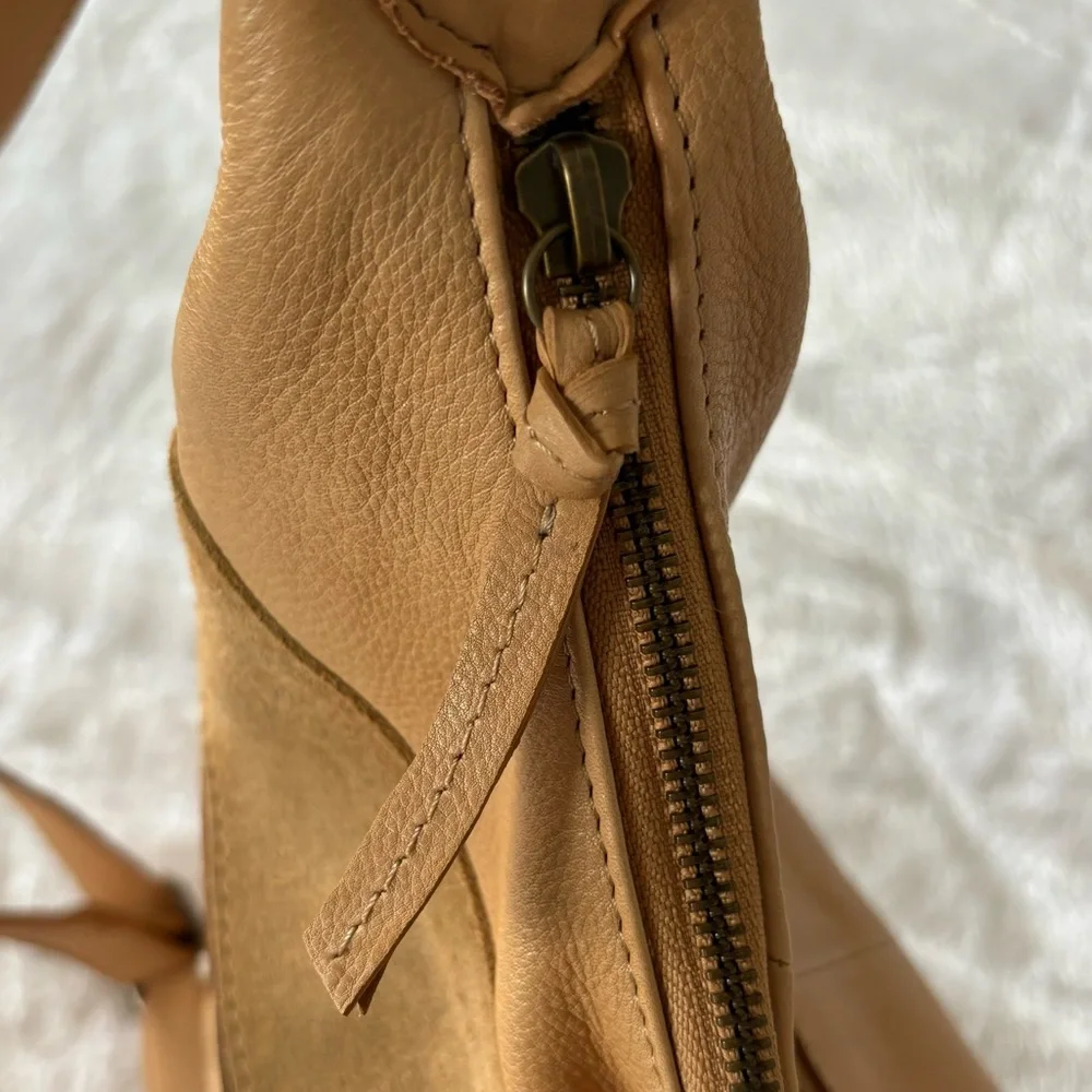 DAY & MOOD Sandy Hobo Large Leather Suede Camel Handbag--NWT